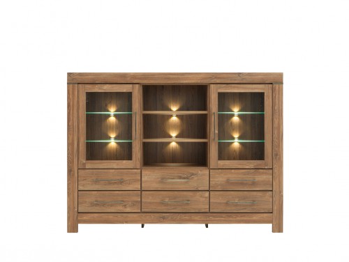 Вітрина Gent KOM2W6S/13/17 BRW дуб стірлінг