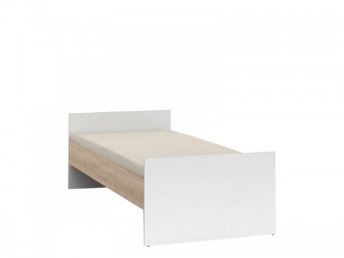 Кровать LOZ / 90 A (без вклада, без матраса) Nepo BRW белый / дуб sonoma