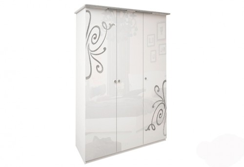 Шафа 3дв БезДеркал Богема МіроМарк BG-23-WB Глянець білий