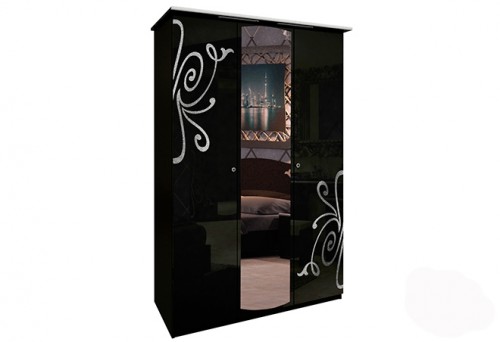 Шафа 3дв Богема МіроМарк BG-13-BL Глянець Чорний