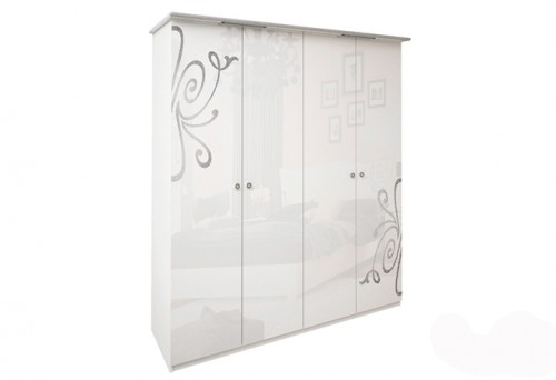 Шафа 4дв БезДеркал Богема МіроМарк BG-24-WB Глянець білий