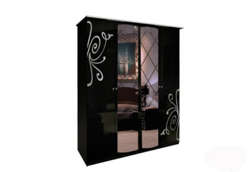 Шафа 4дв Богема МіроМарк BG-14-BL Глянець Чорний