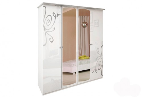 Шафа 4дв Богема МіроМарк BG-14-WB Глянець білий