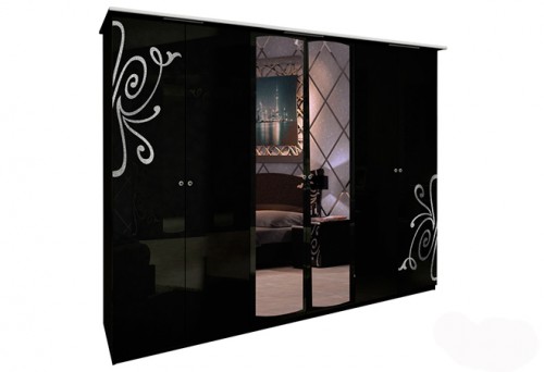 Шафа 6дв Богема МіроМарк BG-16-BL Глянець Чорний