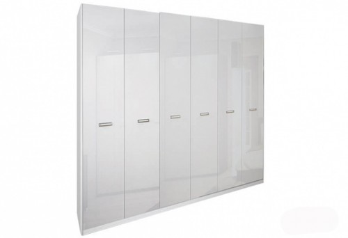 Шафа 6дв без дзеркал Bella МіроМарк BL-26-WB Глянець білий