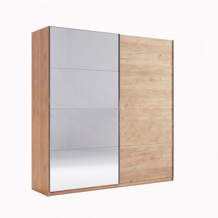 ШАФА-КУПЕ Асті 2,0м (*Двері Дуб Крафт/Дзеркало*) AS-15-WB МіроМарк