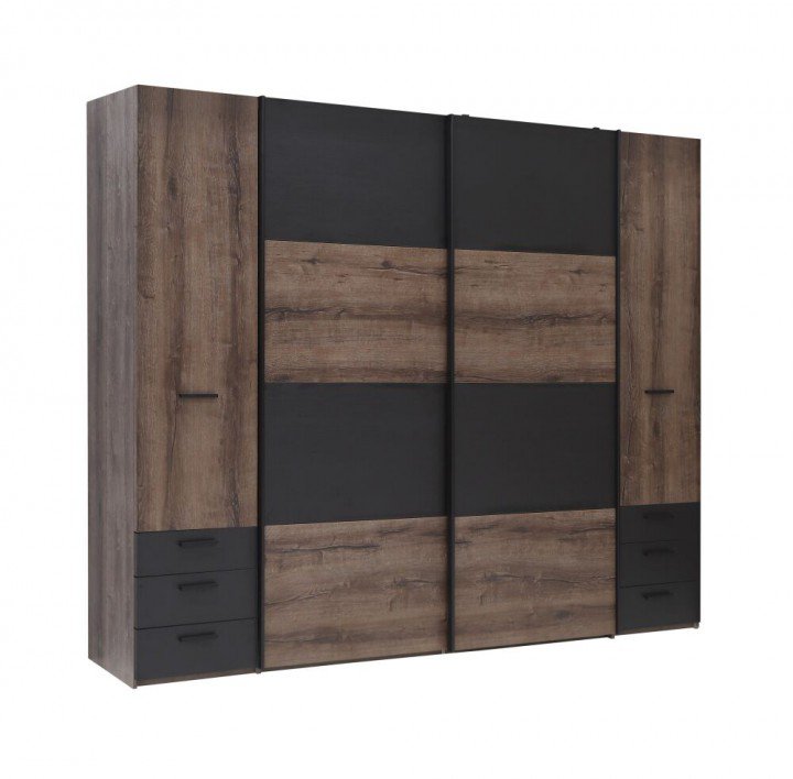 Шкаф-купе BVNS424D2 BAVENO FORTE дуб черный / дуб темный