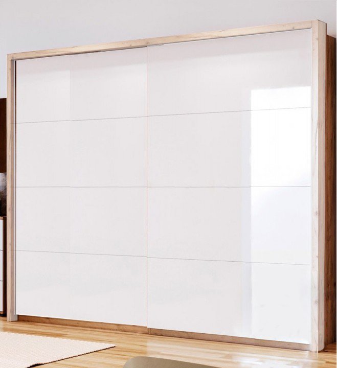 ШАФА-КУПЕ Асті 2,0м (*Двері Глянець Білий*) AS-22-WB МіроМарк дуб крафт / білий глянець