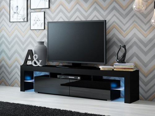 Тумба ТВ Solo RTV Сama черный / черный глянец