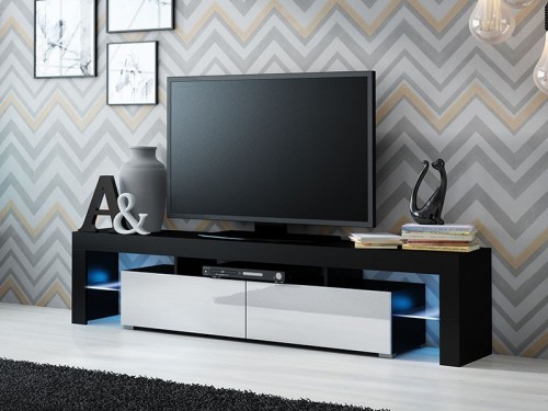 Тумба ТВ Solo RTV Сama черный / белый глянец