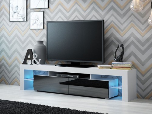 Тумба ТВ Solo RTV Сama білий / чорний глянець