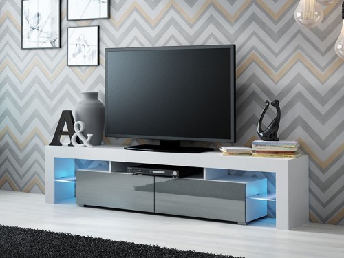 Тумба ТВ Solo RTV Сama білий / сірий глянець