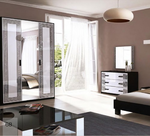 Комплект Віола 3дв МіроМарк Глянець Білий/Чорний Матовий