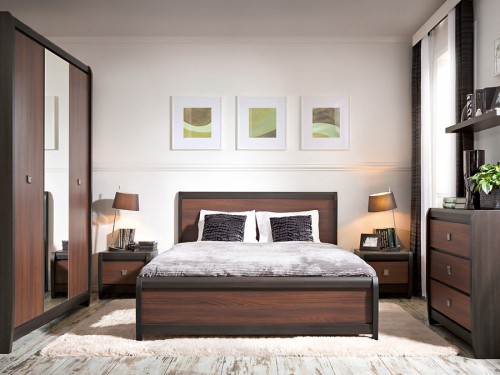 ​Спальня ЛОРЕН БРВ венге / акація малі бронза
