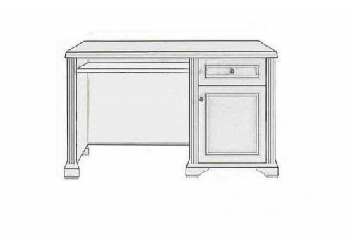 Стіл письмовий - 130 Вайт Гербор ясен сніжний/сосна