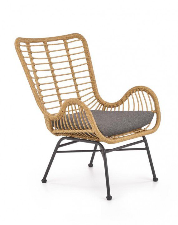 Стул садовый Halmar Ikaro Черный / Коричневый / Серый