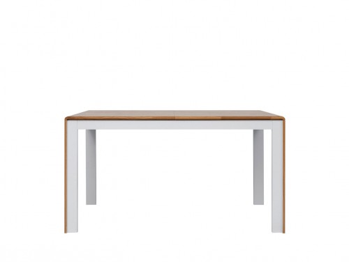 Стол STO / 140 Bari BRW белый глянец / дуб натуральный