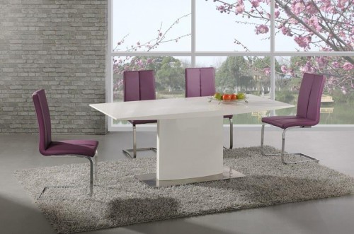 Обеденный стол Halmar ELIAS лакированный 180/90/76 см. Белый