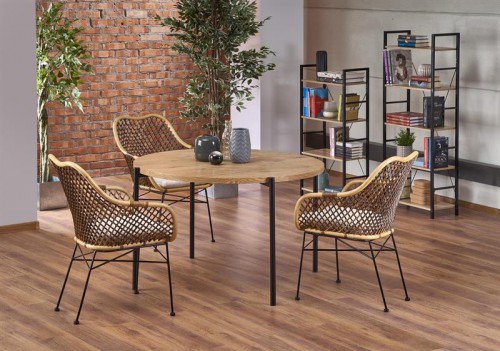 Обідній стіл Halmar MORGAN 120/76 см дуб золотий