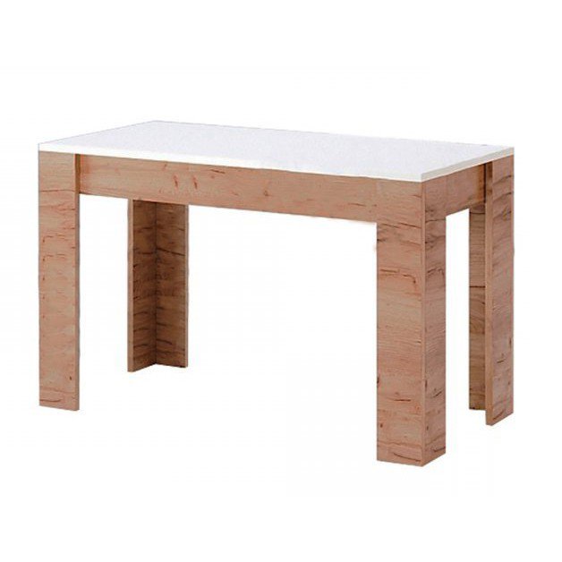 Стол обеденный Асти 120х65 AS-184-WB MiroMark дуб крафт/белый глянец