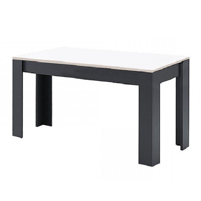 Стол столовый Терра 1600х950 TR-185-WB MiroMark белый глянец/черный мат