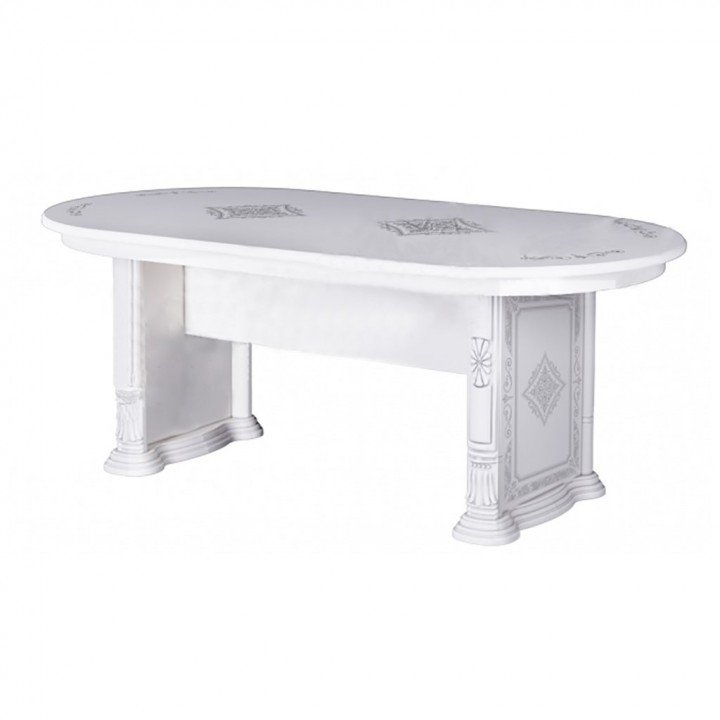Стол обеденный раскладной Чикаго CH-32-WB MiroMark белый глянец