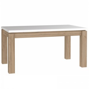 Стол раздвижной Bianko LATT44 Forte Дуб Бьянко/Белый глянец