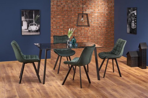 Обідній стіл Halmar TRAX 140/80/75 см димчатий-чорний