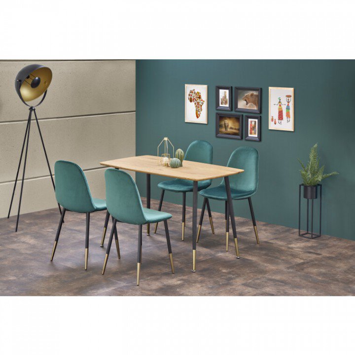 Стол обеденный Halmar Tripolis Дуб золотой / Черный / Золотой