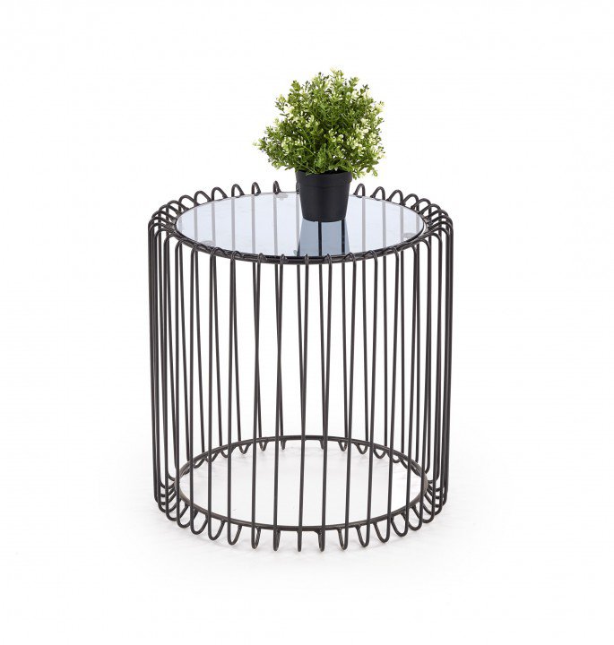 Столик журнальный Halmar Amina Прозрачный / Черный