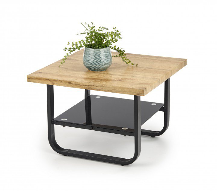 Столик журнальний Halmar Espinoza квадратний Дуб / Чорний