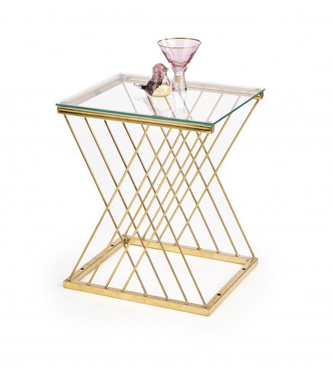 Столик журнальний Halmar Nancy Прозорий / Золотий
