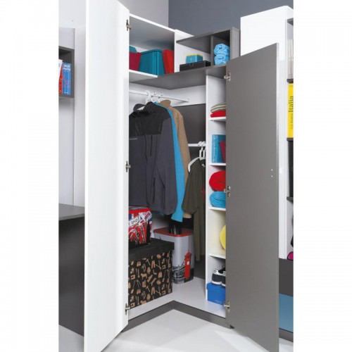 Угловой шкаф TA2 Tablo Meblar графит / белый люкс / атлантик