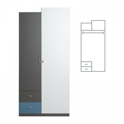 Шкаф TA3 Tablo Meblar графит / белый люкс / атлантик