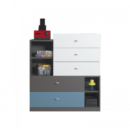 Комод TA7 Tablo Meblar графит / белый люкс / атлантик