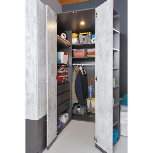 Шкаф TA1 Tablo  Meblar графит / белый люкс / атлантик