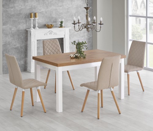 Комплект обідній HALMAR стіл Tiago і стільці K-282 140-220/80/76 Дуб Ланцелот