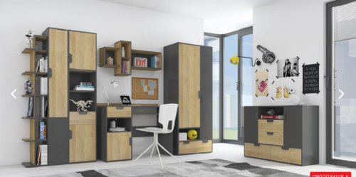 ​Дитяча NANO System A Meblar графіт / дуб Рів'єра, графіт / Енігма