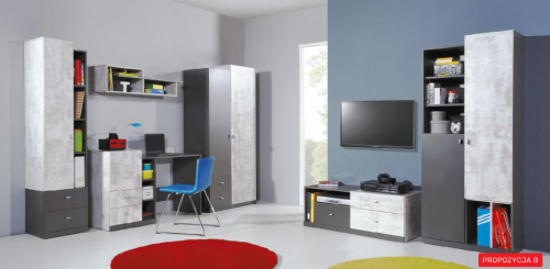 Дитяча Tablo В Meblar графіт / білий люкс / атлантик.