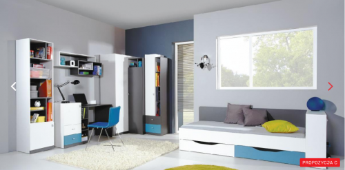 Дитяча Tablo C Meblar графіт / білий люкс / атлантик.