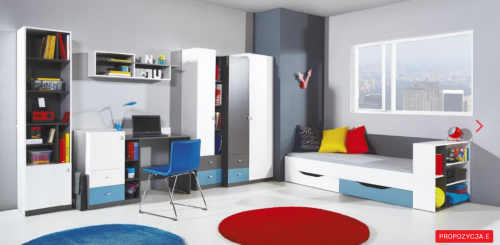 Дитяча Tablo E Meblar графіт / білий люкс / атлантик.