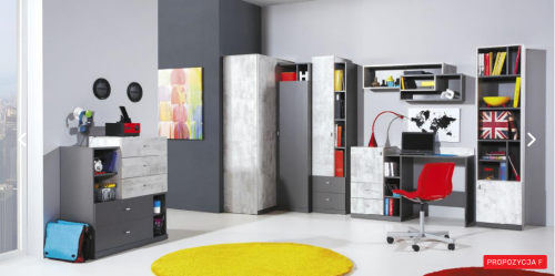 Дитяча Tablo F Meblar графіт / білий люкс / атлантик.