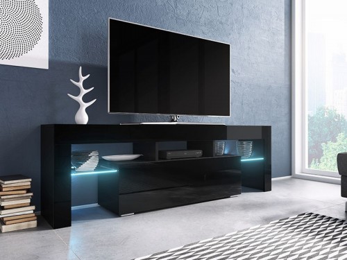 Тумба ТВ RTV TORO 138 Сama черный / черный глянец