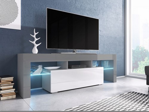 Тумба ТВ RTV TORO 138 Сama сірий/ білий глянець