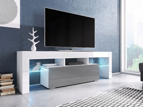 Тумба ТВ RTV TORO 138 Сama белый / серый глянец