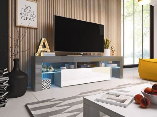 Тумба ТВ RTV TORO 158 Сama серый / белый глянец