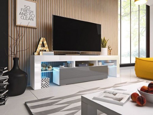 Тумба ТВ RTV TORO 158 Сama белый / серый глянец