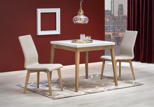 Обеденный стол Halmar TRUMP 80/80/78 см Белый-Дуб крафт