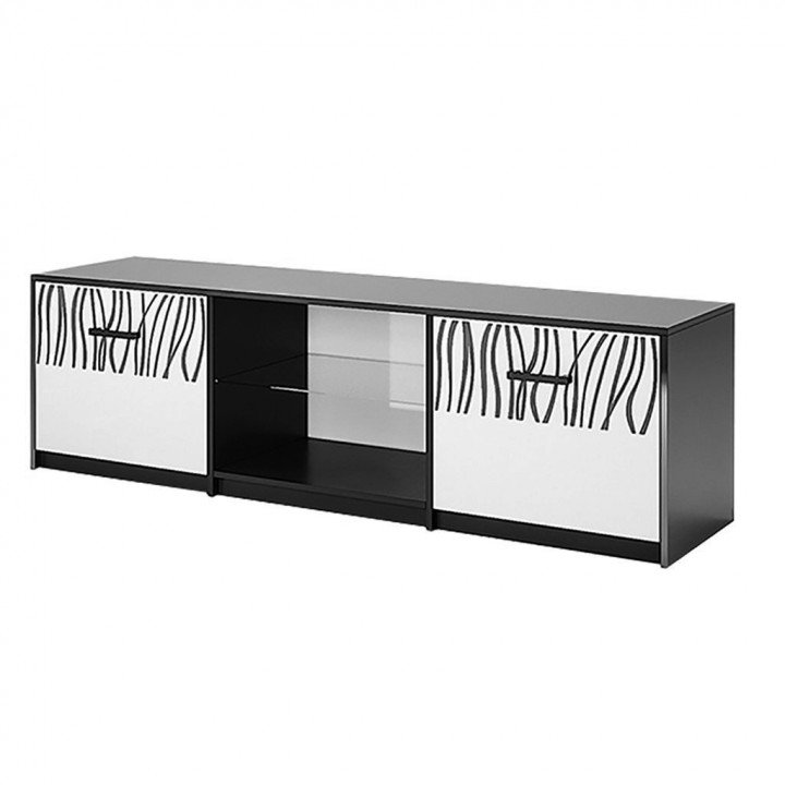 ТУМБА ТВ Терра TR-160-WB MiroMark белый глянец/черный мат