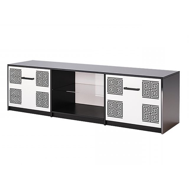 Тумба ТВ Виола VL-160-WB MiroMark белый/черный